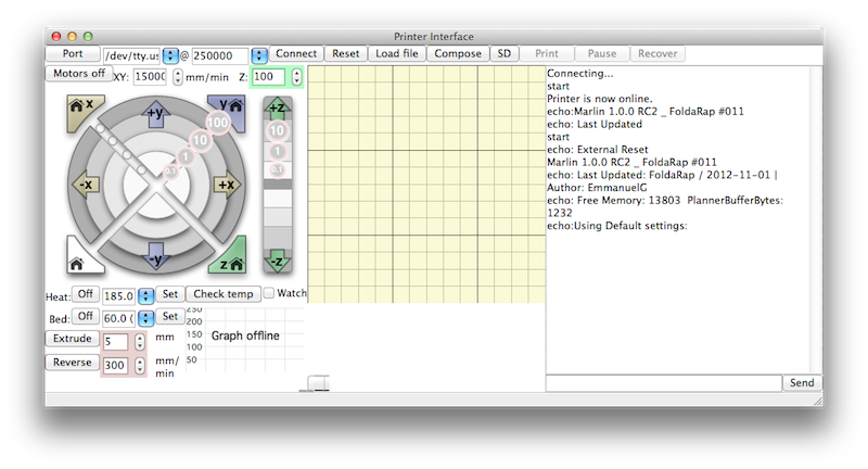 Pronterface main window