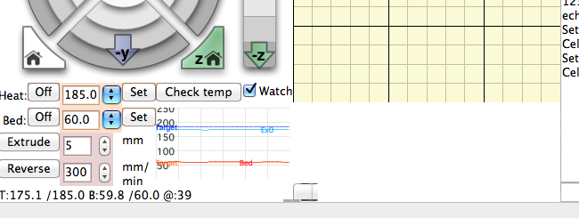 Heating up the printer